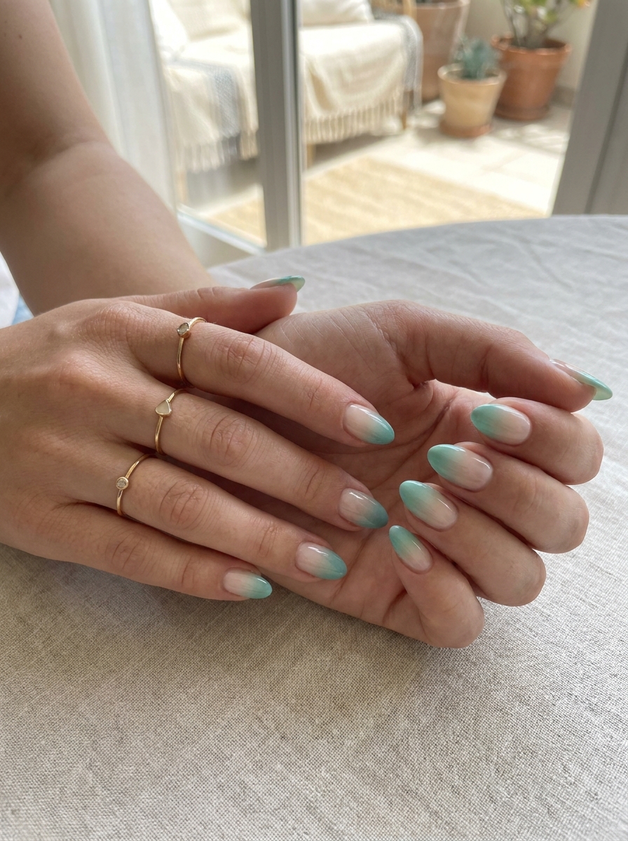 Türkis Ombré Nägel